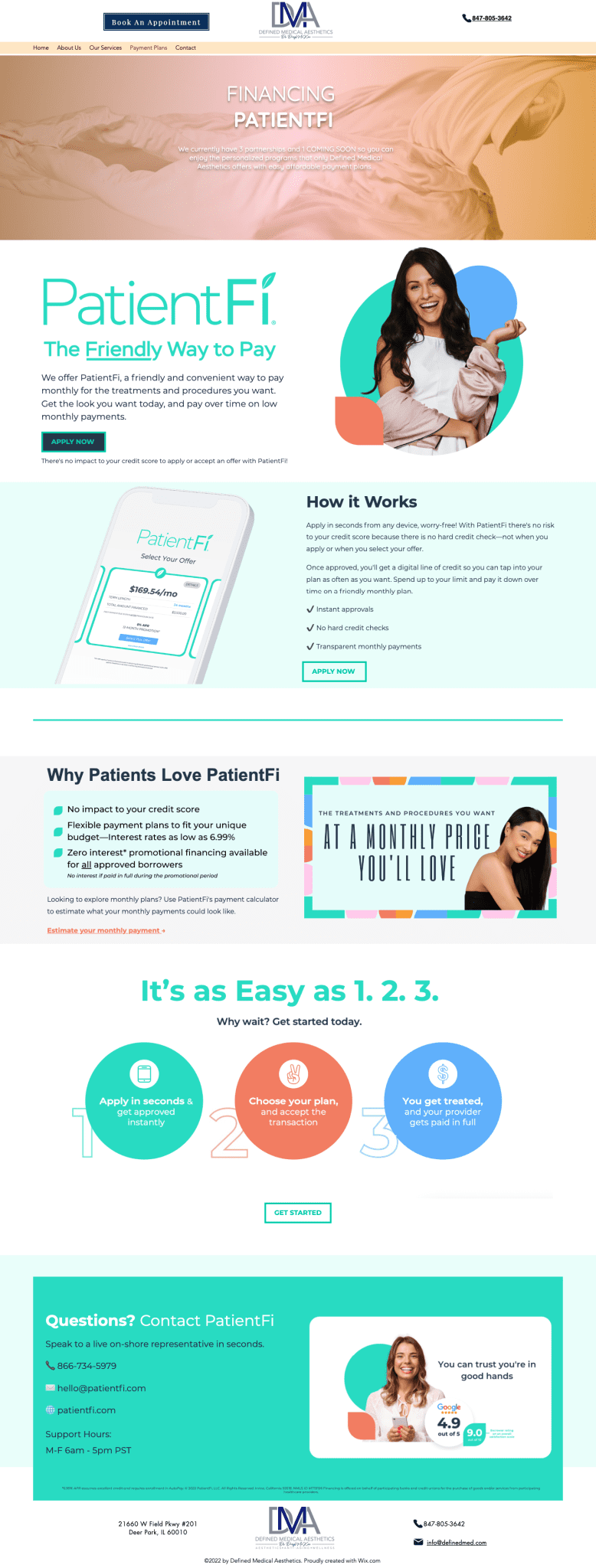 Alternate layout of the co-branded patient payment page