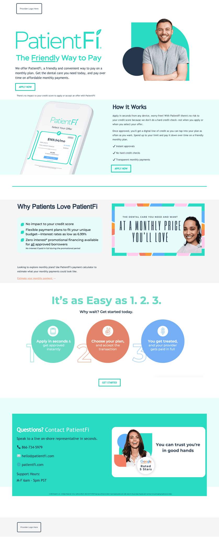 Full co-branded dental payment page