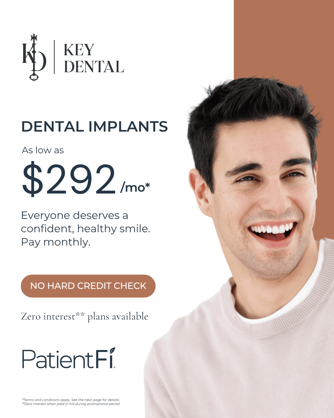 Social media post promoting friendly monthly payment plans