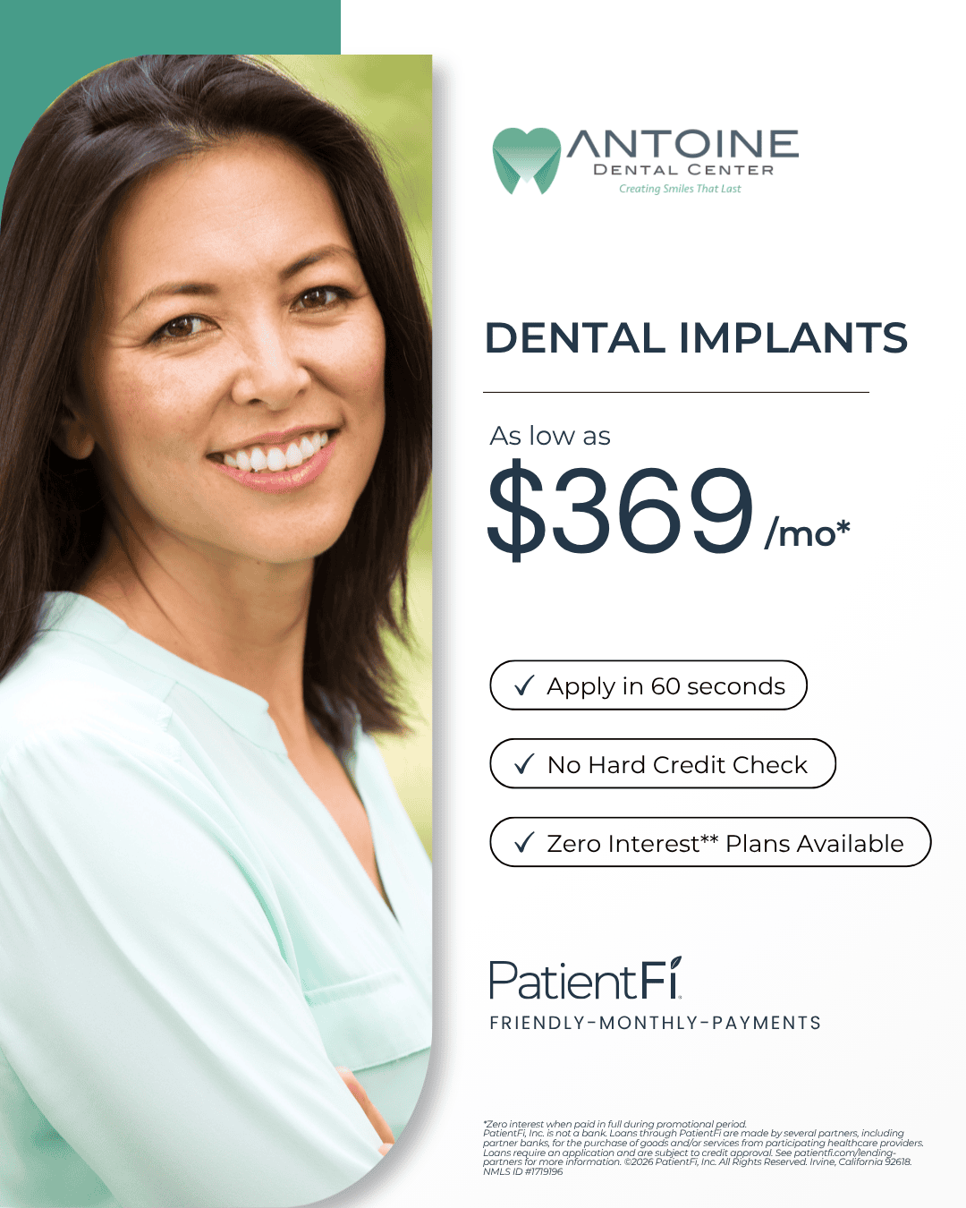 Social media post promoting friendly monthly payment plans